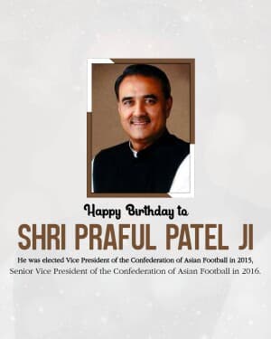 Praful Patel Birthday illustration