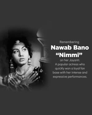 Nawab Bano Nimmi Jayanti event poster