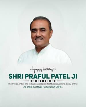Praful Patel Birthday banner