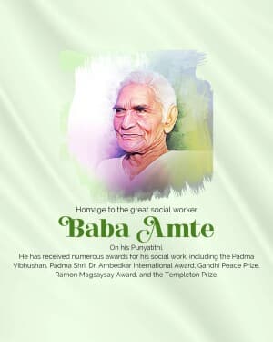 Baba Amte Punyatithi poster