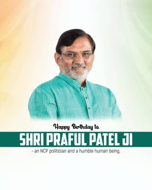 Praful Patel Birthday flyer