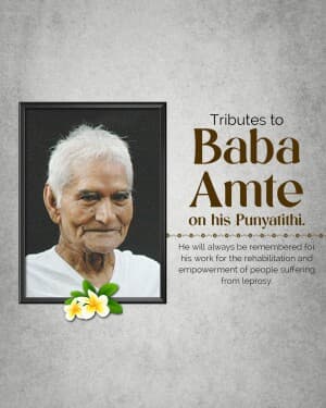 Baba Amte Punyatithi event poster