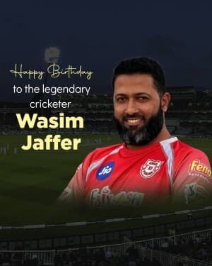 Wasim Jaffer birthday banner