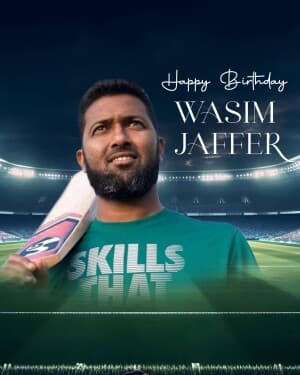 Wasim Jaffer birthday poster