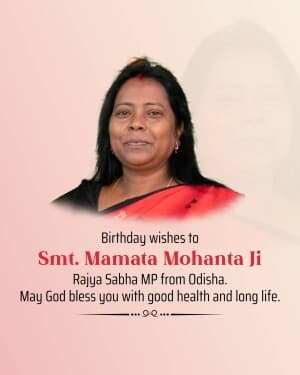 Smt. Mamata Mohanta Birthday flyer