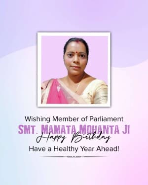 Smt. Mamata Mohanta Birthday banner