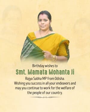 Smt. Mamata Mohanta Birthday poster