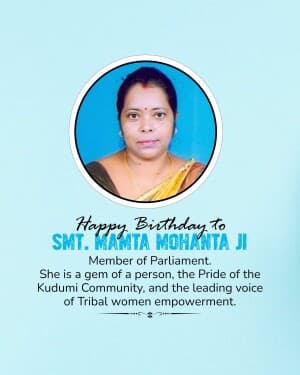 Smt. Mamata Mohanta Birthday event poster