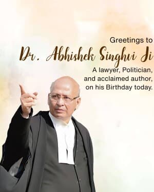 Dr. Abhishek Singhvi Birthday flyer