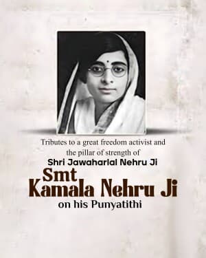 Kamala Nehru Punyatithi graphic