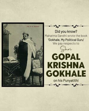 Gopal Krishna Gokhale Punyatithi flyer