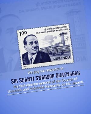 Sir Shanti Swaroop Bhatnagar Jayanti event poster