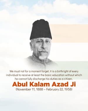 Abul Kalam Azad Punyatithi graphic