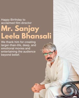 Sanjay Leela Bhansali Birthday poster