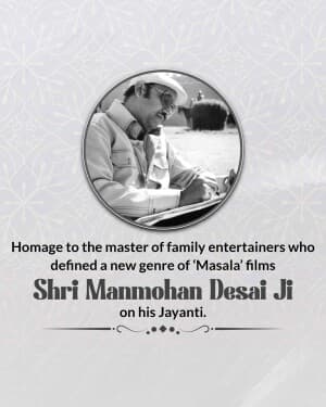 Manmohan Desai Jayanti image