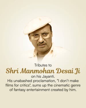 Manmohan Desai Jayanti banner