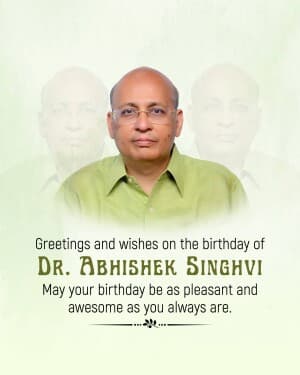 Dr. Abhishek Singhvi Birthday banner
