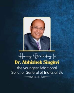 Dr. Abhishek Singhvi Birthday poster
