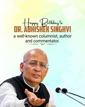 Dr. Abhishek Singhvi Birthday event poster