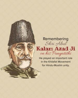 Abul Kalam Azad Punyatithi poster