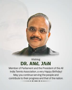 Dr Anil Jain birthday event poster