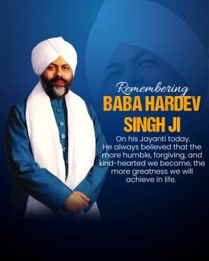 Baba Hardev Singh Jayanti post