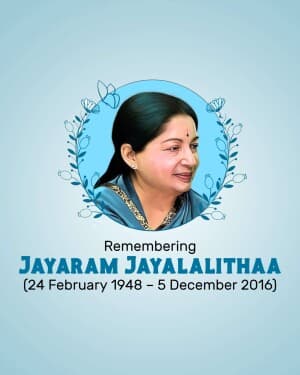 Jayaram Jayalalithaa Jayanti illustration