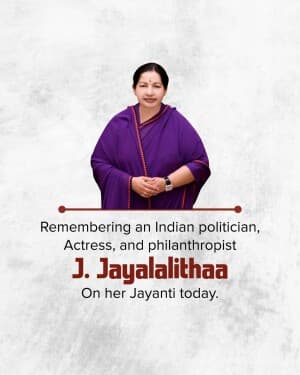 Jayaram Jayalalithaa Jayanti graphic