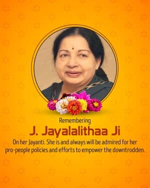 Jayaram Jayalalithaa Jayanti image