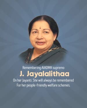 Jayaram Jayalalithaa Jayanti event poster