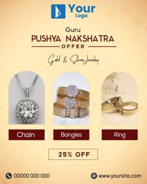 Guru Pushya Nakshatra Offers marketing poster