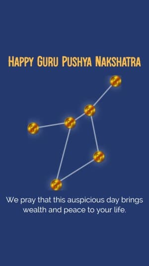 Guru Pushya Nakshatra insta story event poster