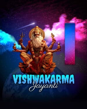 Vishwakarma Jayanti - Premium Alphabet marketing poster