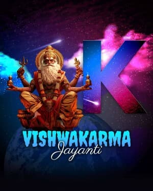 Vishwakarma Jayanti - Premium Alphabet marketing flyer