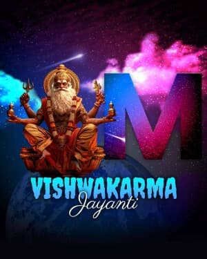 Vishwakarma Jayanti - Premium Alphabet whatsapp status poster