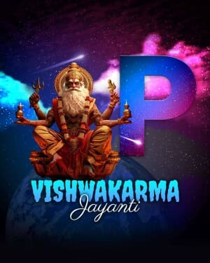 Vishwakarma Jayanti - Premium Alphabet poster Maker