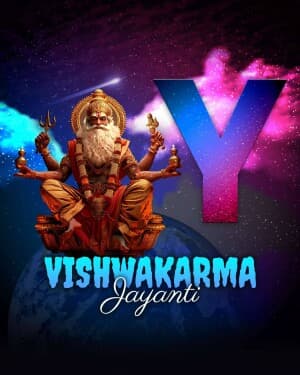 Vishwakarma Jayanti - Premium Alphabet event poster