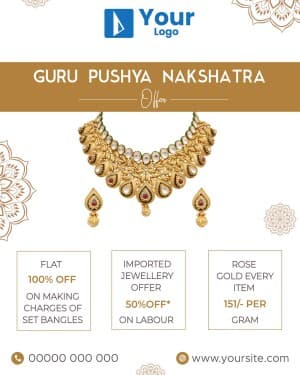 Guru Pushya Nakshatra Offers Social Media template