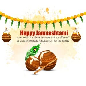 Janmashtami Holiday event poster