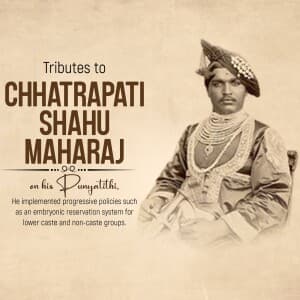 Shahu Maharaj Jayanti whatsapp status poster