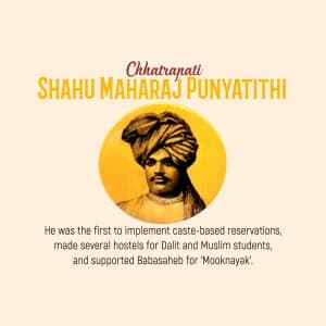 Shahu Maharaj Jayanti poster Maker