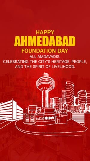 Ahmedabad Foundation Day insta story banner