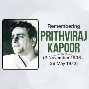 Prithviraj Kapoor Punyatithi poster Maker