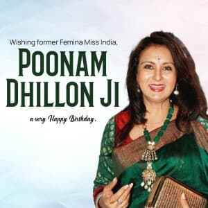 Poonam Dhillon Birthday event poster