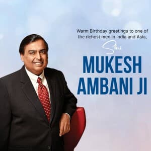 Mukesh Ambani Birthday event advertisement