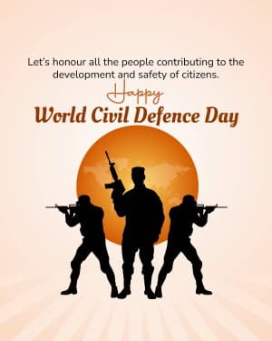 World Civil Defence Day whatsapp status poster