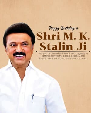 M. K. Stalin Birthday graphic