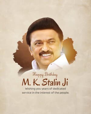 M. K. Stalin Birthday illustration