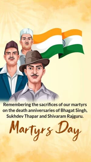 Shahid Diwas insta Story flyer