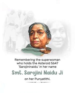 Sarojini Naidu Punyatithi graphic